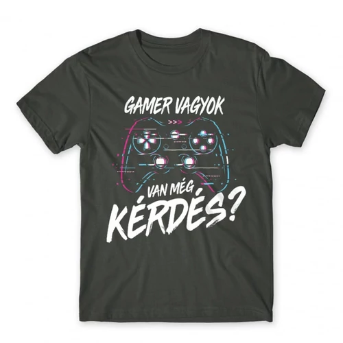Stétszürke Gamer vagyok, van még kérdés? - férfi rövid ujjú póló 
