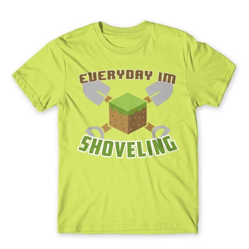 Almazöld Minecraft férfi rövid ujjú póló - Everyday I’m shoveling