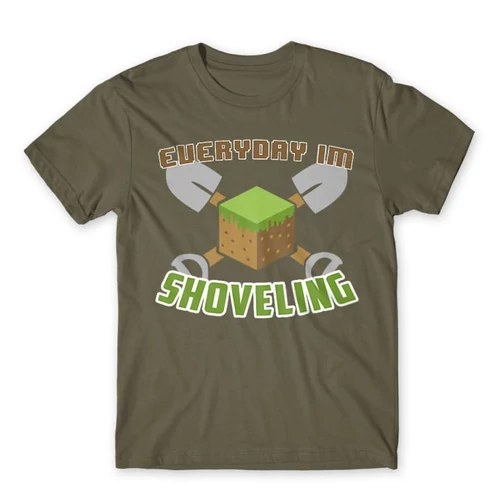 Cink Minecraft férfi rövid ujjú póló - Everyday I’m shoveling