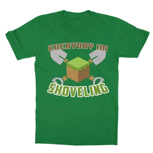 Zöld Minecraft gyerek rövid ujjú póló - Everyday I’m shoveling