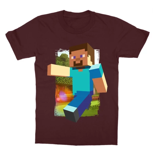 Bordó Minecraft gyerek rövid ujjú póló - Minecraft clipart