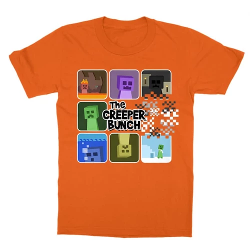 Narancs Minecraft gyerek rövid ujjú póló - The Creeper Bunch
