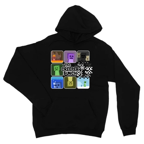 Fekete Minecraft unisex kapucnis pulóver - The creeper bunch