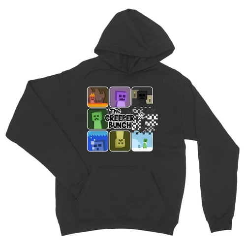 Sötétszürke Minecraft unisex kapucnis pulóver - The creeper bunch