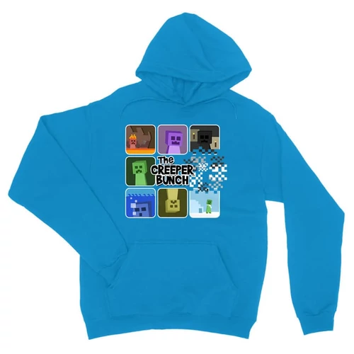 Zafírkék Minecraft unisex kapucnis pulóver - The creeper bunch