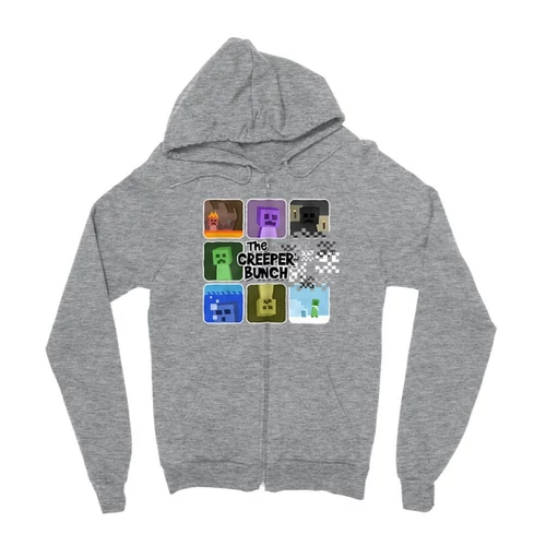 Sportszürke Minecraft zipzáros pulóver - The creeper bunch