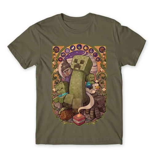 Cink Minecraft férfi rövid ujjú póló  – Art Nouveau