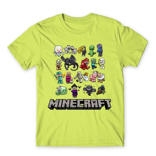 Almazöld Minecraft férfi rövid ujjú póló - Minecraft characters
