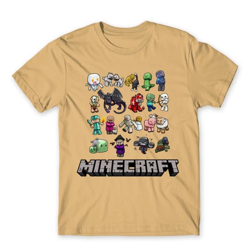 Homok Minecraft férfi rövid ujjú póló - Minecraft characters