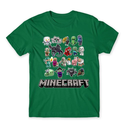 Zöld Minecraft férfi rövid ujjú póló - Minecraft characters