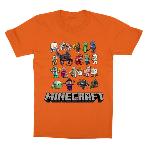 Narancs Minecraft gyerek rövid ujjú póló - Minecraft characters