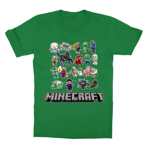Zöld Minecraft gyerek rövid ujjú póló - Minecraft characters
