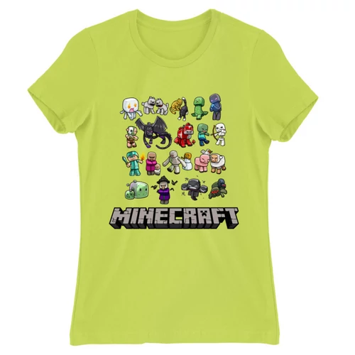 Almazöld Minecraft női rövid ujjú póló - Minecraft characters