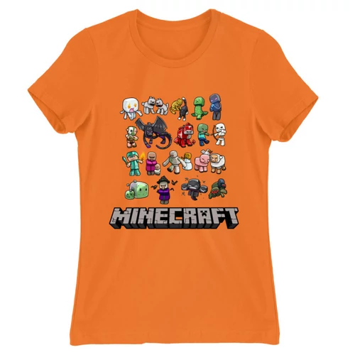 Narancs Minecraft női rövid ujjú póló - Minecraft characters