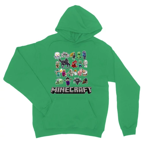 Zöld Minecraft unisex kapucnis pulóver - Minecraft characters