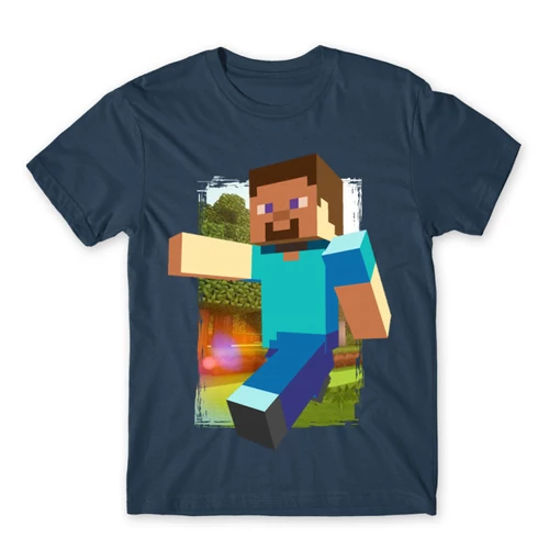 Denim Minecraft férfi rövid ujjú póló - Clipart