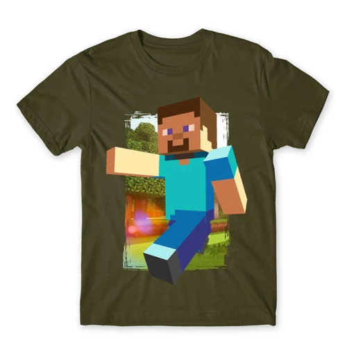 Khaki Minecraft férfi rövid ujjú póló - Clipart