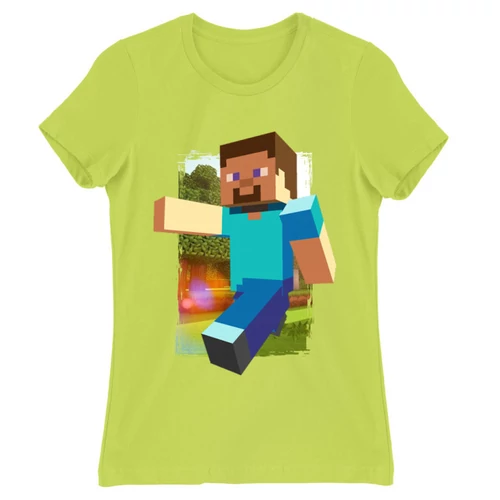 Almazöld Minecraft női rövid ujjú póló - Clipart