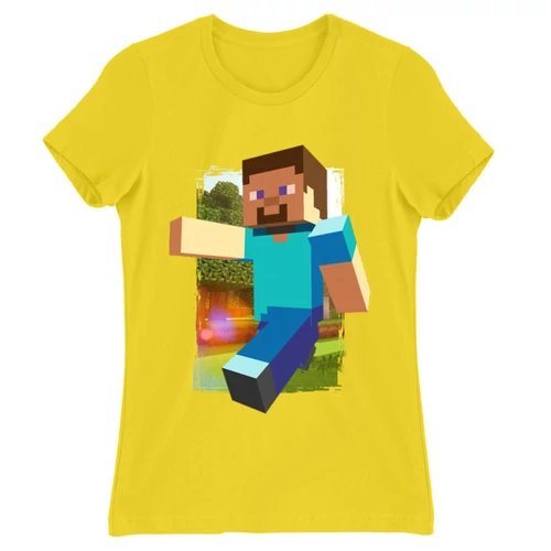 Citromsárga Minecraft női rövid ujjú póló - Clipart