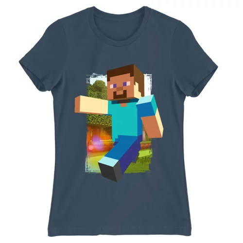 Denim Minecraft női rövid ujjú póló - Clipart