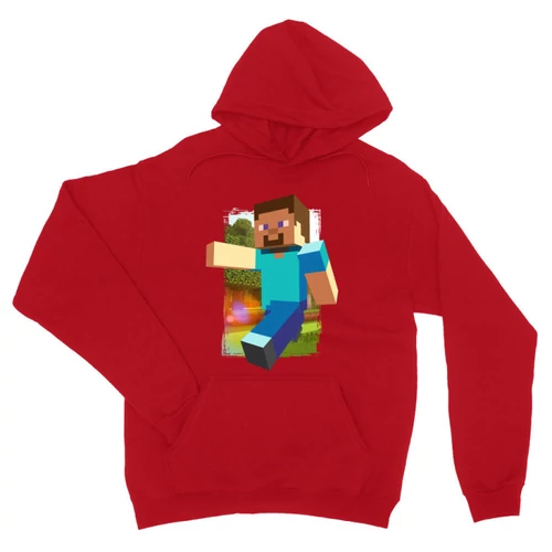 Piros Minecraft unisex kapucnis pulóver - Clipart