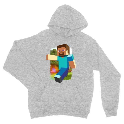Sportszürke Minecraft unisex kapucnis pulóver - Clipart