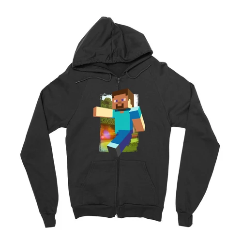 Fekete Minecraft zipzáros pulóver - Clipart