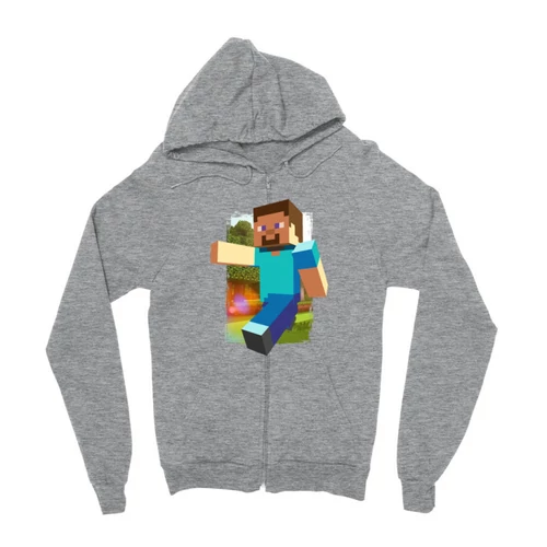 Sportszürke Minecraft zipzáros pulóver - Clipart