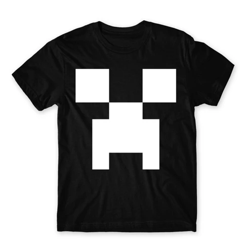 Fekete Minecraft férfi rövid ujjú póló - Creeper face