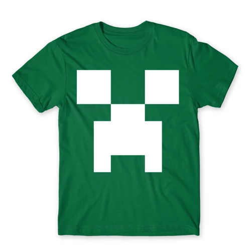 Zöld Minecraft férfi rövid ujjú póló - Creeper face
