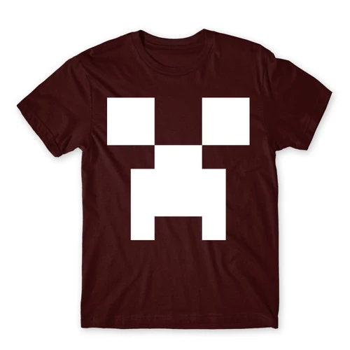 Bordó Minecraft férfi rövid ujjú póló - Minecraft characters