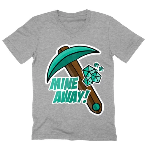 Sportszürke Minecraft férfi V-nyakú ujjú póló - Mine away