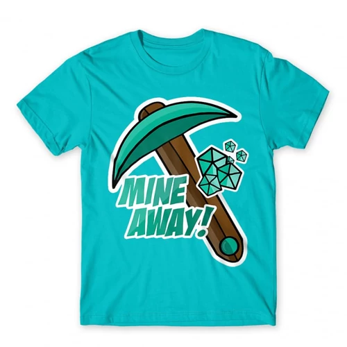 Atollkék Minecraft férfi rövid ujjú póló - Mine away
