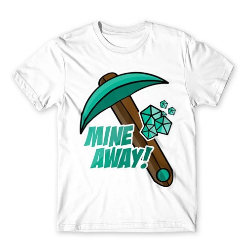 Fehér Minecraft férfi rövid ujjú póló - Mine away