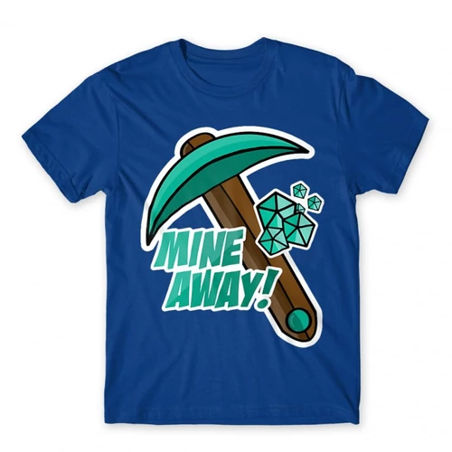 Királykék Minecraft férfi rövid ujjú póló - Mine away