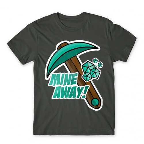 Sötétszürke Minecraft férfi rövid ujjú póló - Mine away