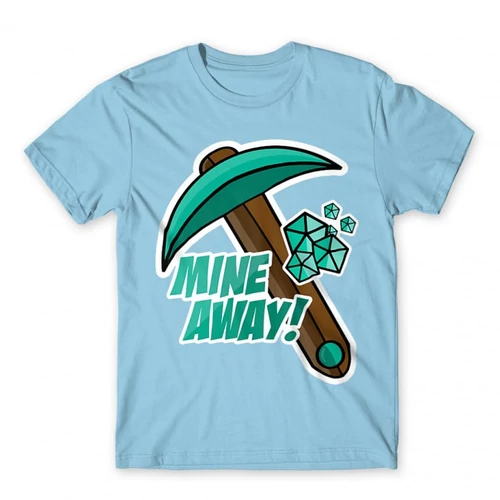 Világoskék Minecraft férfi rövid ujjú póló - Mine away