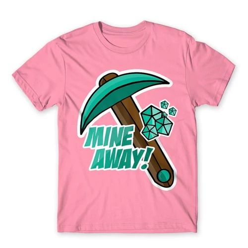 Világos rózsaszín Minecraft férfi rövid ujjú póló - Mine away