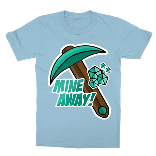 Világoskék Minecraft gyerek rövid ujjú póló - Mine away