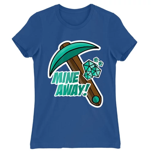 Királykék Minecraft női rövid ujjú póló - Mine away