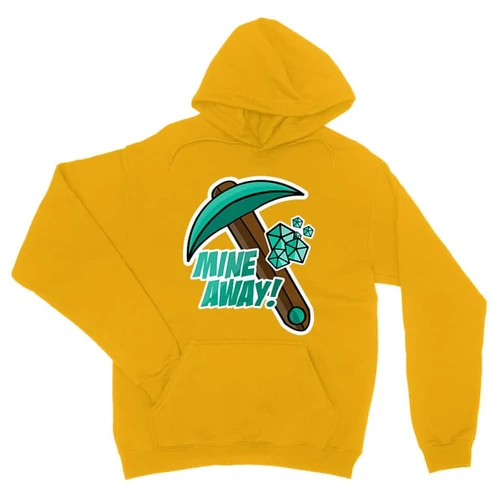 Sárga Minecraft unisex kapucnis pulóver - Mine away