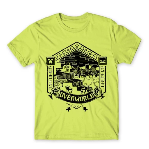 Almazöld Minecraft férfi rövid ujjú póló - Overworld