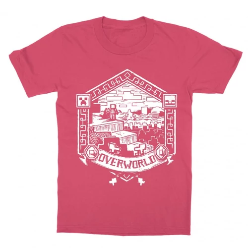 Pink Minecraft gyerek rövid ujjú póló - Overworld