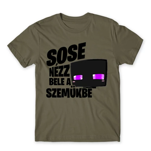 Cink Minecraft férfi rövid ujjú póló - Sose nézz bele a szemükbe – Enderman