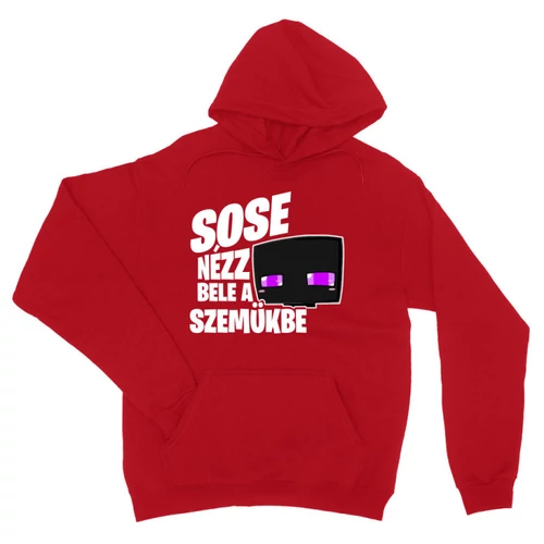 Piros Minecraft unisex kapucnis pulóver - Sose nézz bele a szemükbe – Enderman