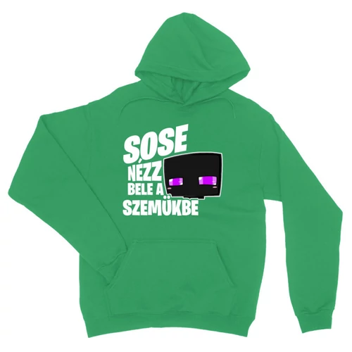 Zöld Minecraft unisex kapucnis pulóver - Sose nézz bele a szemükbe – Enderman