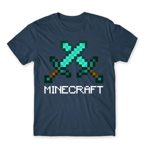 Denim Minecraft férfi rövid ujjú póló - Swords