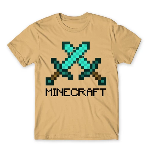 Homok Minecraft férfi rövid ujjú póló - Swords