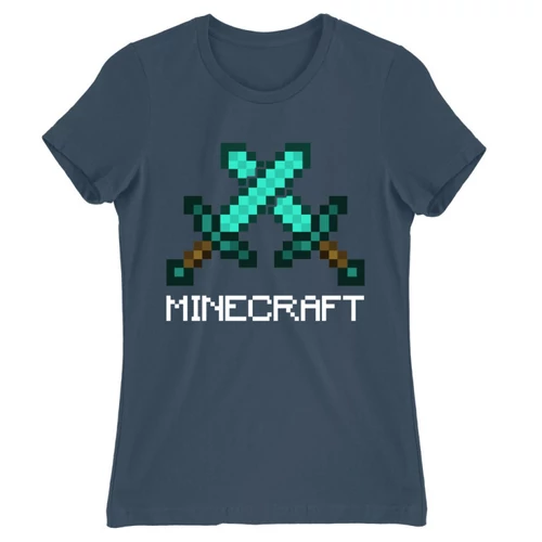 Denim Minecraft női rövid ujjú póló - Swords