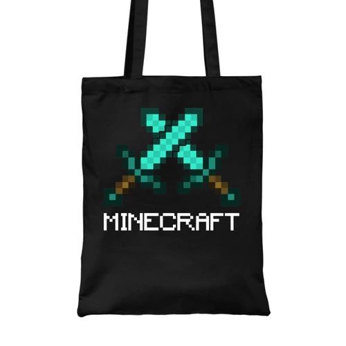 Fekete Minecraft vászontáska - The Creeper Bunch